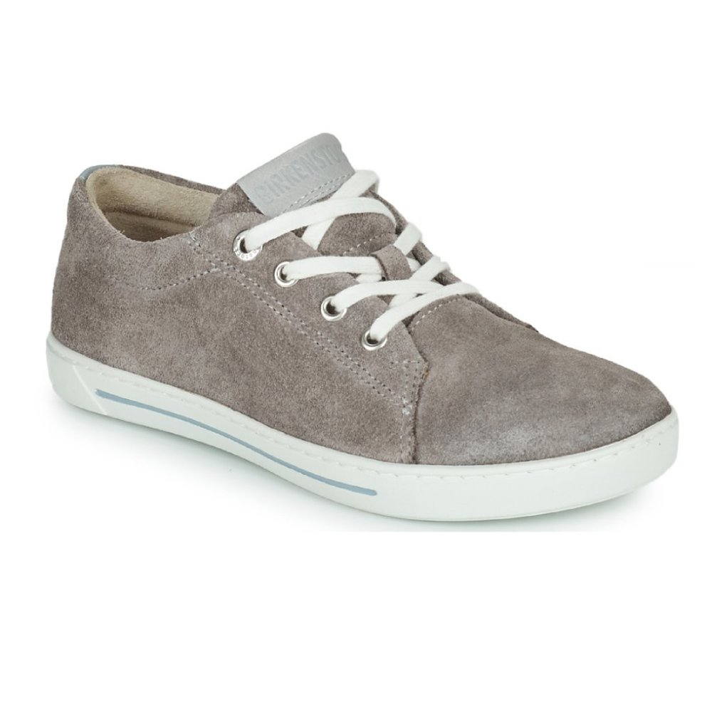 Birkenstock Kids Suede Sneakers Youth Size 2 Grey Lace Up Casual Shoes NEW